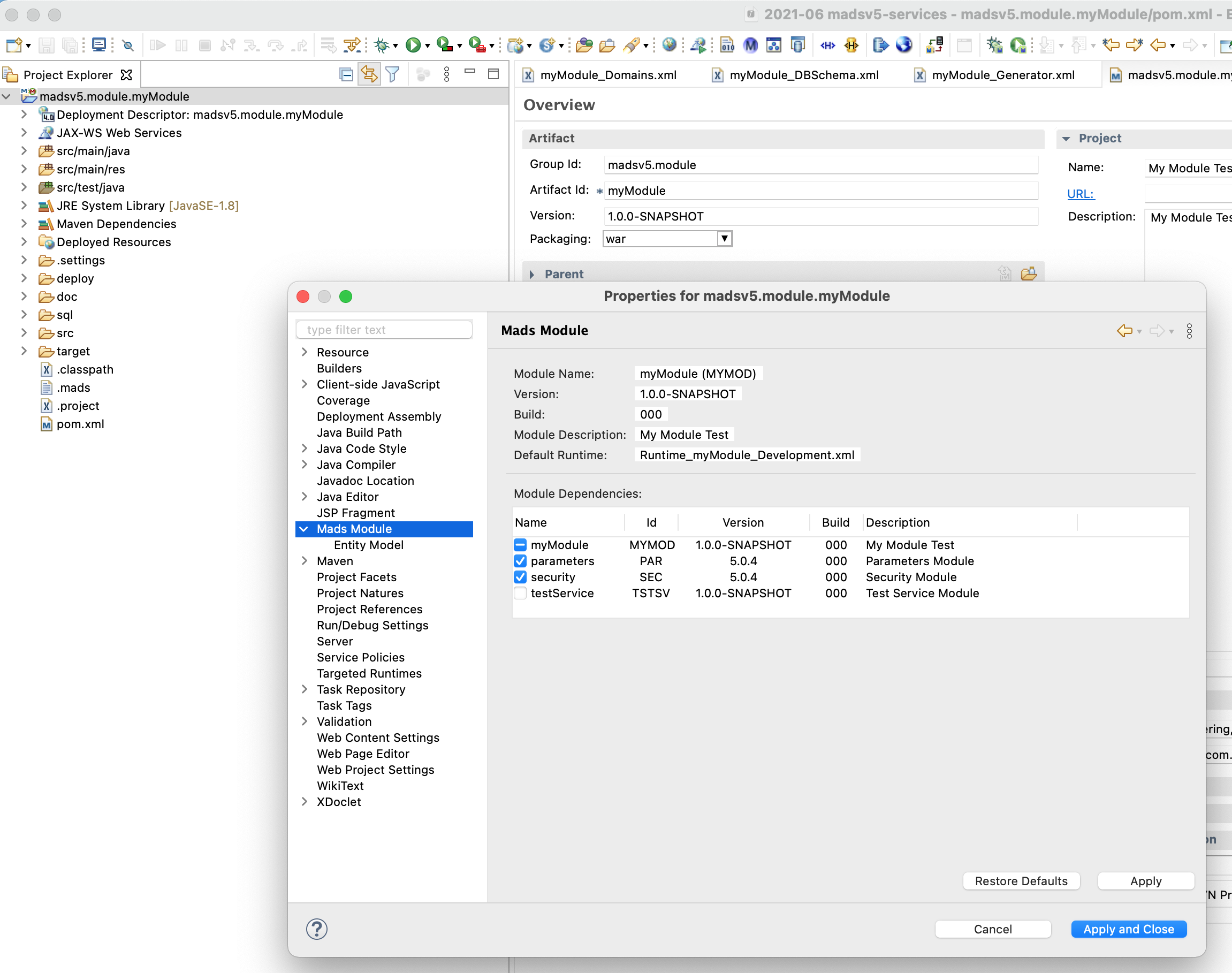 Mads Module - Preferences